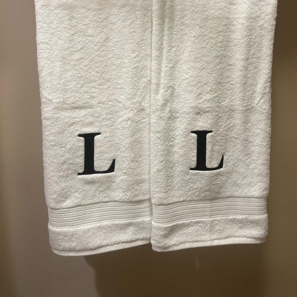 Custom Embroidered Monogram Towels - Extra Large Size Plush Bath Sheets - Wedding Gift for Newlywed Couples - Bath Towels Initial -