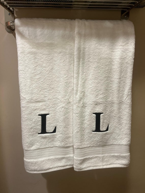 Custom Embroidered Monogram Towels Extra Large Size Plush Bath Sheets  Wedding Gift for Newlywed Couples Bath Towels Initial 