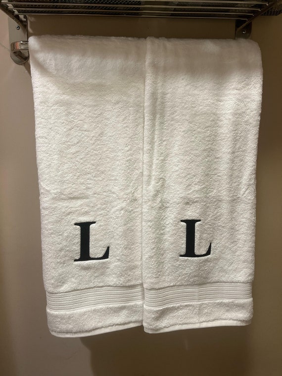 Custom Embroidered Monogram Towels Extra Large Size Plush Bath