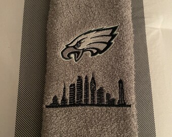Philadelphia Eagles Skyline Embroidered Kitchen Rally Golf Towel | Eagles fan gift | men’s women’s home gifts | eagles decor | Philly thing