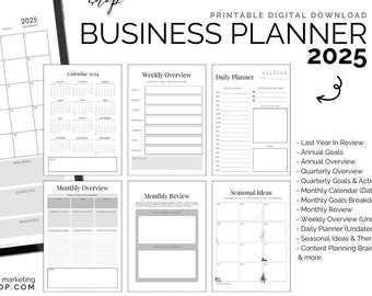 Business Planner 2025 | Calendar, Workbook, Tracker | Small Biz Owners, Entrepreneurs & Boss Mamas - Quarterly Monthly Weekly Daily (BLACK)