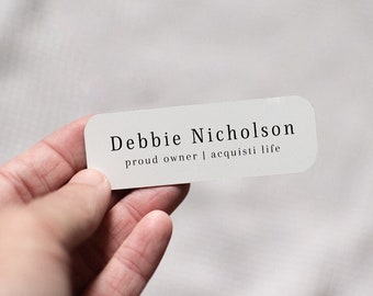 Personalized NameTags for Entrepreneurs, Hosts, Business Owners, Teachers & More | Magnetic Closure, Metal or Plastic, Logo, Role, etc.