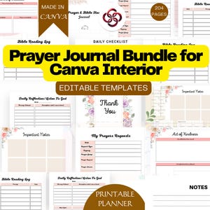 Prayer Journal Bundle | prayer journals | religious journal | scripture journal | canva kdp interior | journal bundle | prayer journal plr
