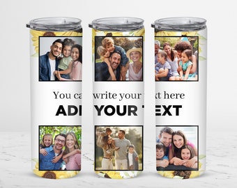 FAMILY PHOTOS TEMPLATE - Family Add Text Photos Wrap Tumbler, - Downloadable Template, Sublimation Photos Template