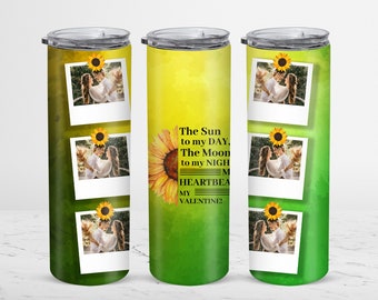 COLLAGE PHOTO TEMPLATE - Sunny Day Picture Tumbler, Sublimation Photo Collage Template, - Downloadable Template Png