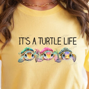 Turtle Life t-Shirts, Cute Watercolor Baby Turtles, Ocean Baby Turquoise, Nature Sea Turtle Lovers, Turtle Animal, Colorful Turtle Reptiles
