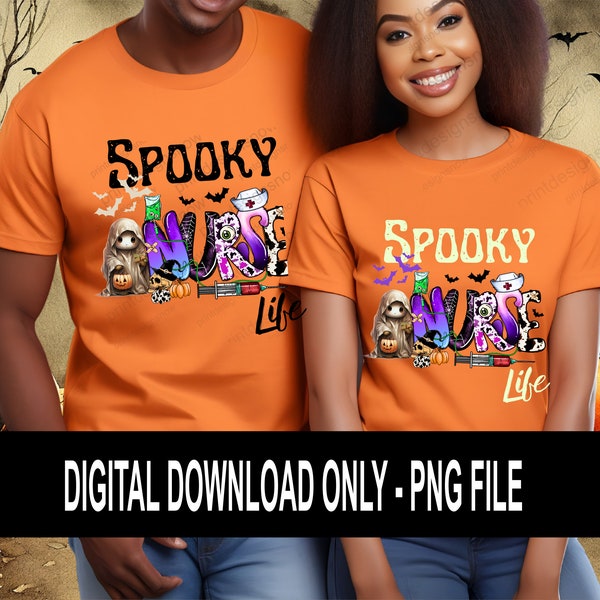 Spooky Halloween Shirt, Halloween Nurse Shirt, Cute Fun Creepy Nurse Shirt, Ghost Shirt, Witch T-Shirt, Nurse Shirt, Halloween Shirt Png