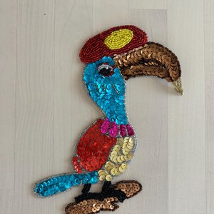Vintage Toucan sequin appliqué patch from 1990 only 1 available