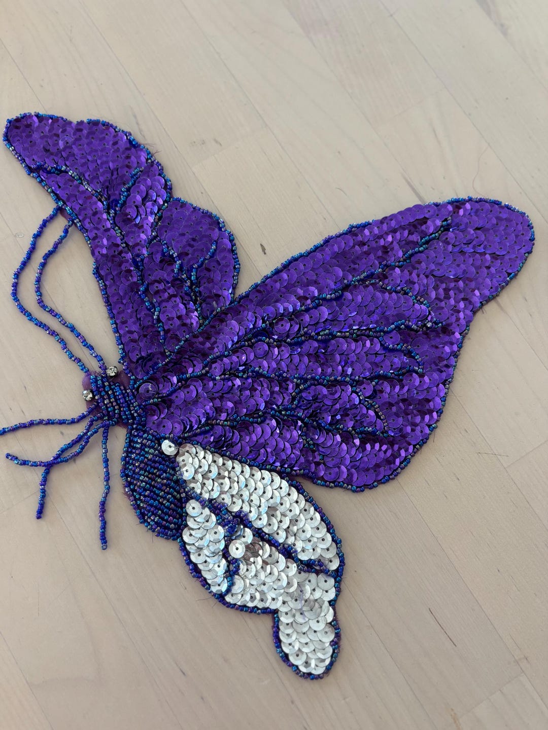 Vintage Extra Large Purple Butterfly Sequin Appliqué Patch From 1989 - Etsy
