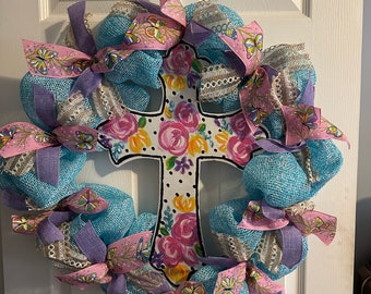 Flower Cross Wreath