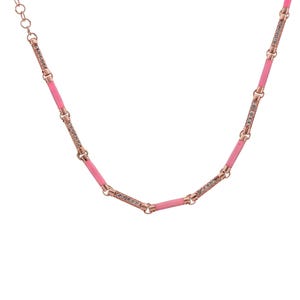 Pink Enamaled Snake  925 Sterling Silver Bracelet