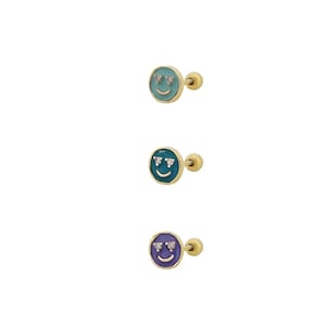Smiley Face Piercing 925 ct Sterling Silver