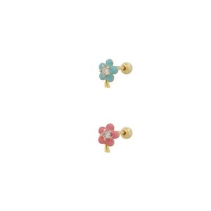 Piercing per cartilagine a forma di fiore in argento sterling 925 ct
