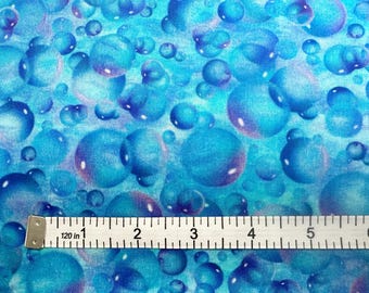 Fabric Blue Bubbles Dazzling Dolphins Collection QT Quilt Cotton yardage 28861-B