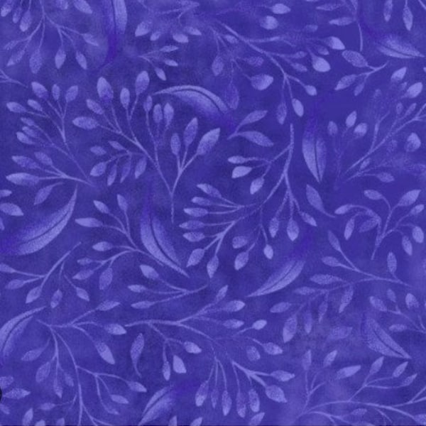 Wideback Purple Swirling Leaves  108 inch Backing Cotton Quilt Alessia, P&B Textiles 04394