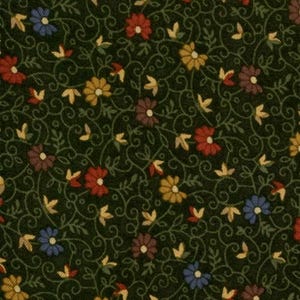 Fabric Color Flowers on Black Perennials Collection Kansas Troubles Moda Quilt Cotton Yardage 9312-18