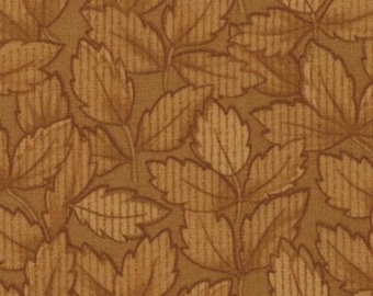 Fabric Packed Leaves Gold Harvest Moon Collection Kansas Troubles Moda Quilt Cotton Yardage 9375-27
