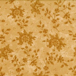 Fabric Primitive Flowers Tonal Tan Summer&#39;s End Kansas Troubles Moda Quilt Cotton Yardage 9306-11