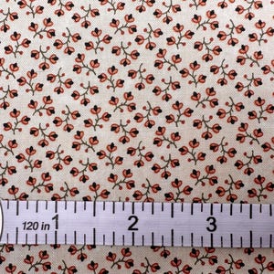 Fabric Kansas Troubles Tiny Rust Flowers Tan Chickadee Landing Cotton Quilt Moda Yardage 9743-11