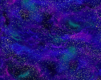 Fabric Galaxy Cosmic Sky Metallic Timeless Treasures Quilt Cotton 2548