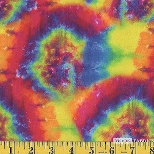 SALE! 1 Yard Fabric Rainbow Tie Dye Digital Print Quilt Cotton Yardage
