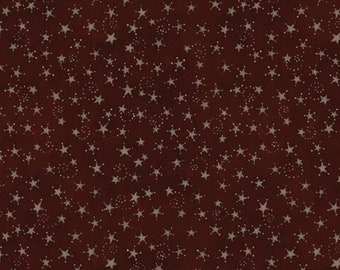 Fabric Bright Stars Americana Tiny Tan Stars on Red  Quilt Cotton Teresa Kogut Riley Blake Fabric 13106 Yardage Free Shipping Option