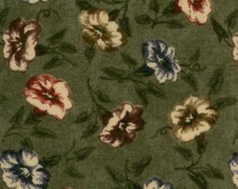 Fabric Flowers on Green Perennials Collection Kansas Troubles Moda Quilt Cotton 9311-14