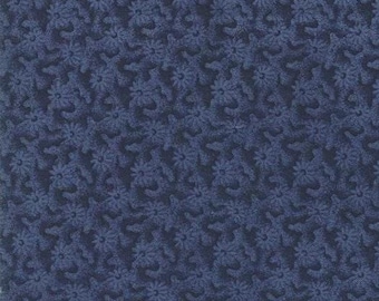 Fabric Navy Tonal Floral Fresh Cut Flowers Collection Kansas Troubles Moda Quilt Cotton 9569-14