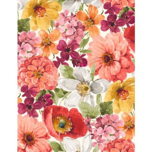 Fabric Blessed By Nature Large Packed Flowers Cotton Quilt Fabric by Wilmington Prints Yardage 17809-287 Free Shipping Option