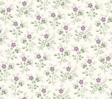 Wideback Fabric Vivienne Petite Purple Posies on Cream Quilt Cotton 108 inch Wide Back Marcus Yardage 360851D