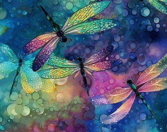 Fabric Dragonflies Dream Dragonfly IllusionTimeless Treasures Quilt Cotton Yardage 3206