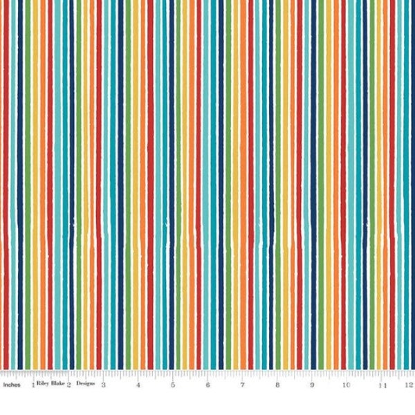 Fabric Multi Color Stripes Riley Blake Designs Yardage C13656