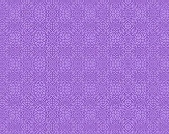 SALE! 1 Yard Fabric Pearlized Metallic Geo Medium Purple Miss Marguerite Benartex Quilt Cotton 10426P-64