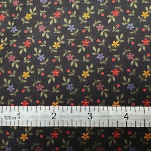 Fabric Colored Calico Flowers on Black Kansas Troubles Favorites Moda Quilt Cotton 9054-18