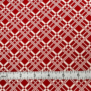 Red & White Diagonal Plaid 1 Yd Fabric Studio E Quilt Cotton 7347-88