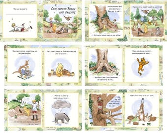 Classic Winnie The Pooh Storybook Panel Cotton Fabric Studio E 8729