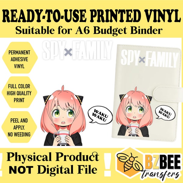 UVDTF Kawaii Cute Anime Transfers/Wrap for A6 Budget Binders, Ready to Use A6 Binder Wrap | Ready to Apply UVDTF Transfers