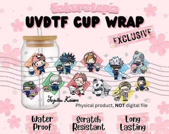 UVDTF Anime Cup Wrap, Ready to Use Glass Cup UVDTF transfers for Glass Can | Ready to Apply UVDTF wraps for Libbey Glass