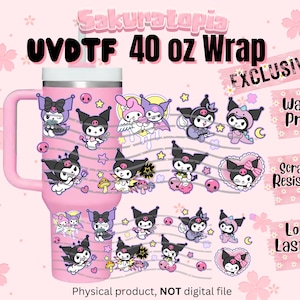 UVDTF 40oz Tumbler Anime Wrap, Transferencias UVDTF de vaso listo para usar para vaso / Envolturas UVDTF listas para aplicar para vaso de 40oz