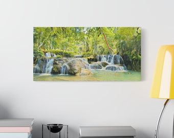 Kuang Si is Not A Waterfall, It is an Oasis: Travel Inspired Painting from Luang Prabang, Laos