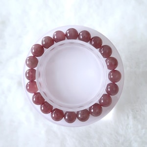 9mm Purple Madagascar Rose Quartz Bracelet AAAA+ Gemstone Bracelet,Women Bracelet,Natural Crystal Bracelet,boho mala yoga bracelet, handmade