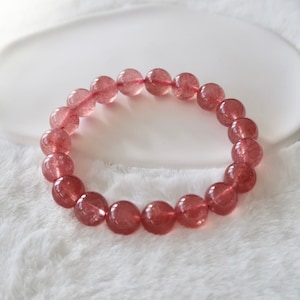 Strawberry Quartz | AAAA+ Grade| Boho Jewelry | Natural Gemstone Bracelet | Crystal Jewelry