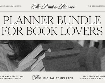 Digital Reading Journal, Book Review Planner for iPad, Reading Tracker, Book Bucket List, Printable Template Planner Bundle