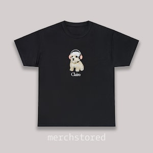 Clairo Dog Puppy Headphones T-Shirt Tee Merch | Y2k Cute Trend Gift Graphic Shirt Sling Trending Style Tee Clothing