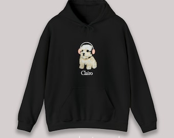 Clairo Dog Puppy Headphones Hoodie Merch | Y2K Indie Cute Trend Gift Graphic Hoodie Sling Immunity Trending Style Bedroom Pop Clothing