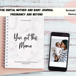 Pregnancy and Postpartum Digital Mother and Baby Journal and Beyond, Mother and baby bonding wellness journal, Parenting Journey and beyond