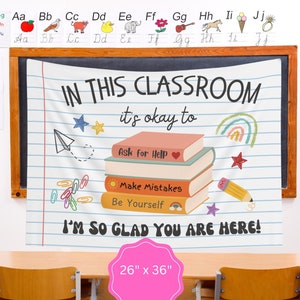 Groovy classroom tapestry, Groovy Classroom Decor, Retro classroom decor, Classroom wall tapestry, in this classroom, classroom welcome sign