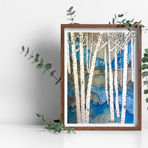 Aspen Tree Print, Aspen Print, Aspens, Tree Print, Mountain Home Decor, Watercolor Print, Aspen Watercolor Print, Wall Art, ski cabin art