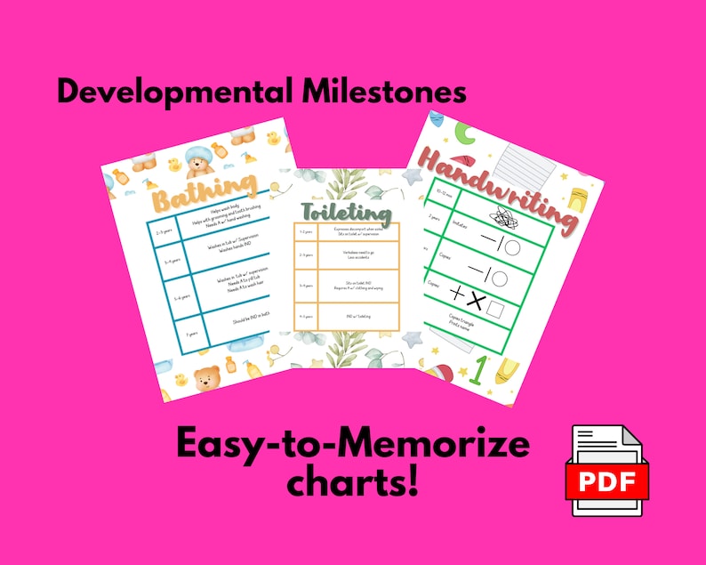 Developmental Milestone Charts | Occupational Therapy - Etsy