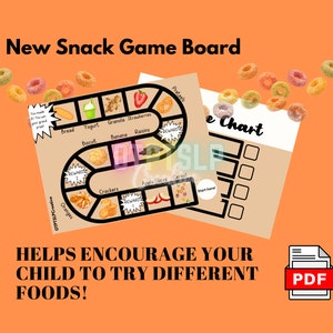 Try New Snacks! Game Board | Occupational Therapy Activities, OT Interventions, Feeding Therapy